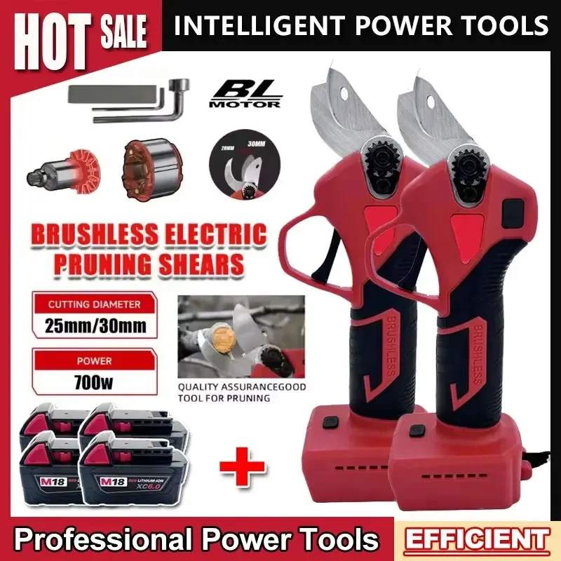 

For Milwaukee 18V Battery Brushless Electric Pruner 4 Gears Cordless Handheld Orchard Shrub Pruning Tree Branches Cutter