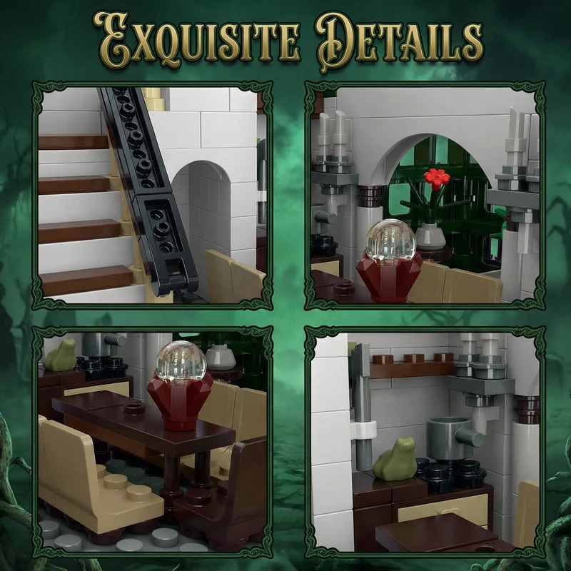 3378PCS Blocos de Montar Casa da Família Adams, Modelo Modular de Castelo de Terror, Decoração de Mesa, Brinquedos de Montagem, Presente para Adultos