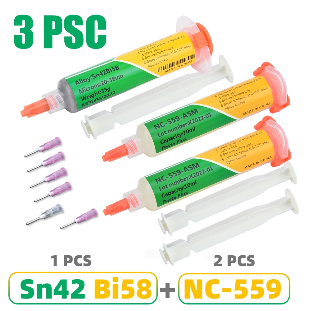 Solder Paste Combination Three-piece Low Temperature Medium Temperature Solder Flux Set Is More Favorable SMD Welding Electronic