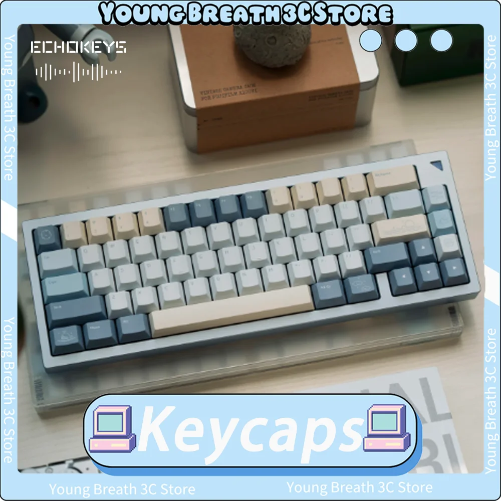 

Echokeys Eternity Sea Moon Mechanical Keyboard Keycap PBT Heat Sublimation Keycap Customized Cherry Profile Keycaps PC Accessory