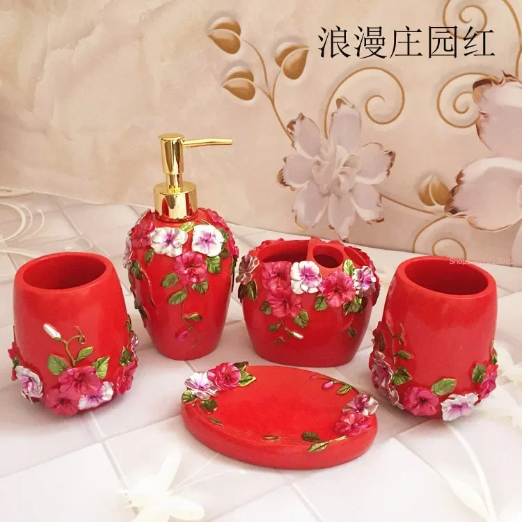 5pcs/set Resin Bathroom Access – Wedding Bathroom Supply Kit recenzja i cena