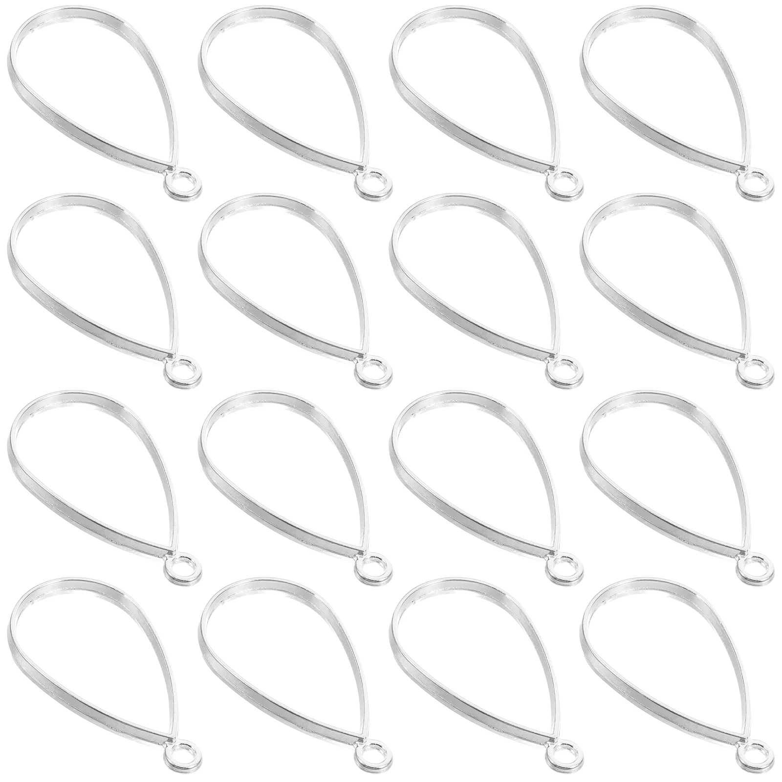 

30 Pcs Hollow Jewelry Making Hexagon Silver Bezels Charm Jewelry Holder Bezels Charm Necklace Necklace Bracelet Accessories