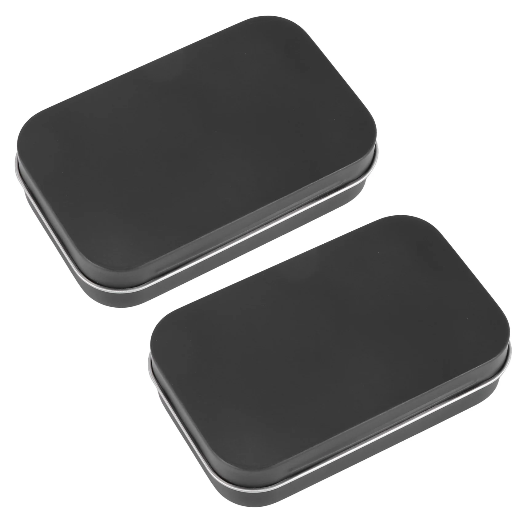 2X 95x60x21mm Black Tin Box Black Metal Box With Matte Candy Box Small Box