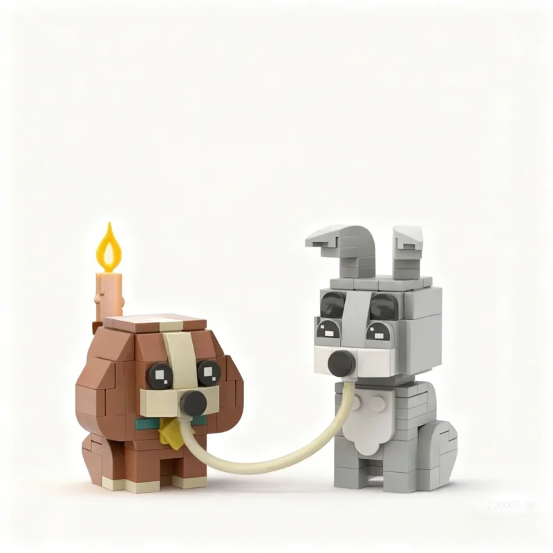 192pcs MOC Lady The Tramp Brickheadz Model Building Blocks Idea Architecture Assemble Education DIY Toys Festival Gifts - view 2