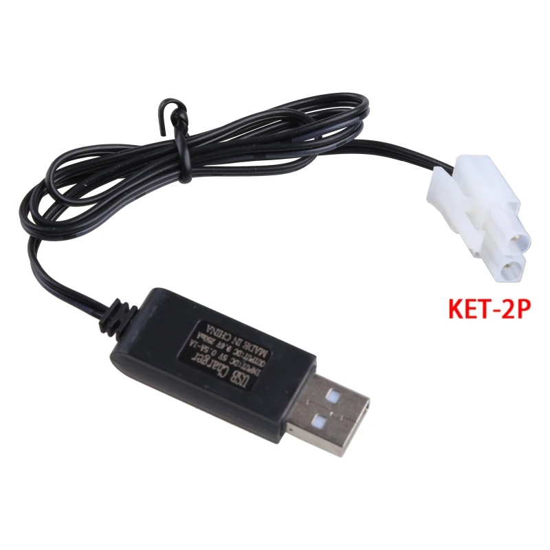 573A Automotive Charging Cable Battery USB Charger Ni-Cd Ni-MH Batteries Pack KET-2P Plug Adapter 9.6V 250mA Output Toys Car