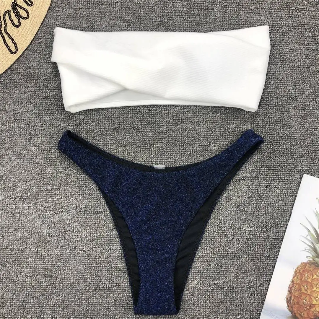 Neuer Sexy Bandeau Glitzer-Bikini Damen-Badeanzug Zweiteiliger Bikini-Set Badebekleidung Badeanzug für Damen V1109 – Detail 17