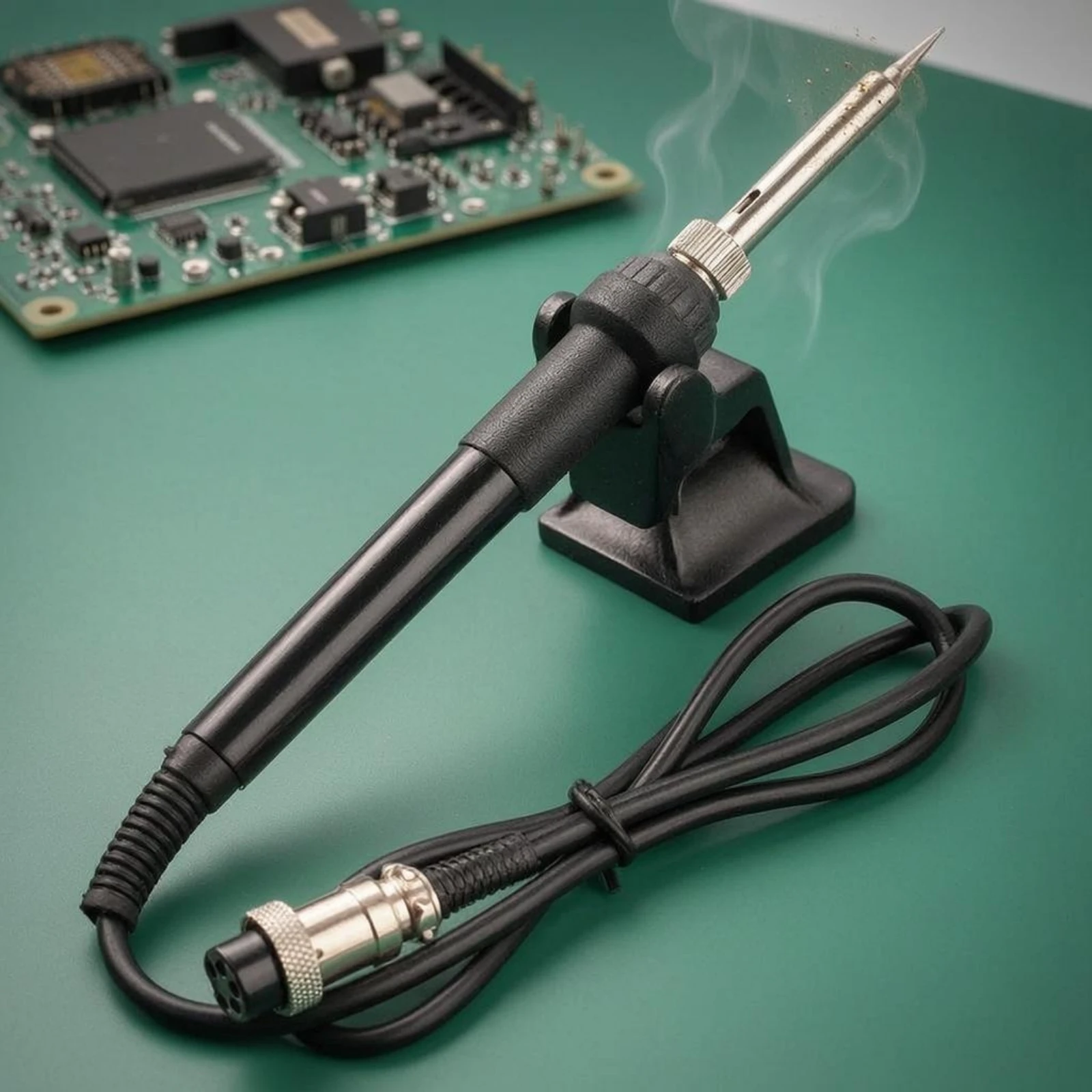 Soldering Iron Handle Ribbed Strain Relief Replacement Soldering Handle Repair Tool Insulated Section Attached Power Cord