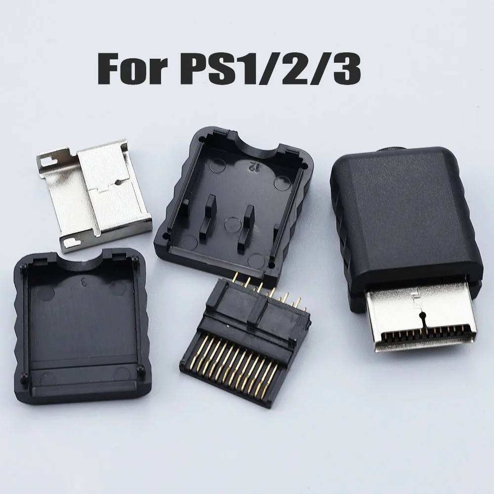 Full 12Pins Connect Port Socket Interface Connector For TV AV RCA Audio Video Cable Lead Cord for PlayStation PS 1 2 3