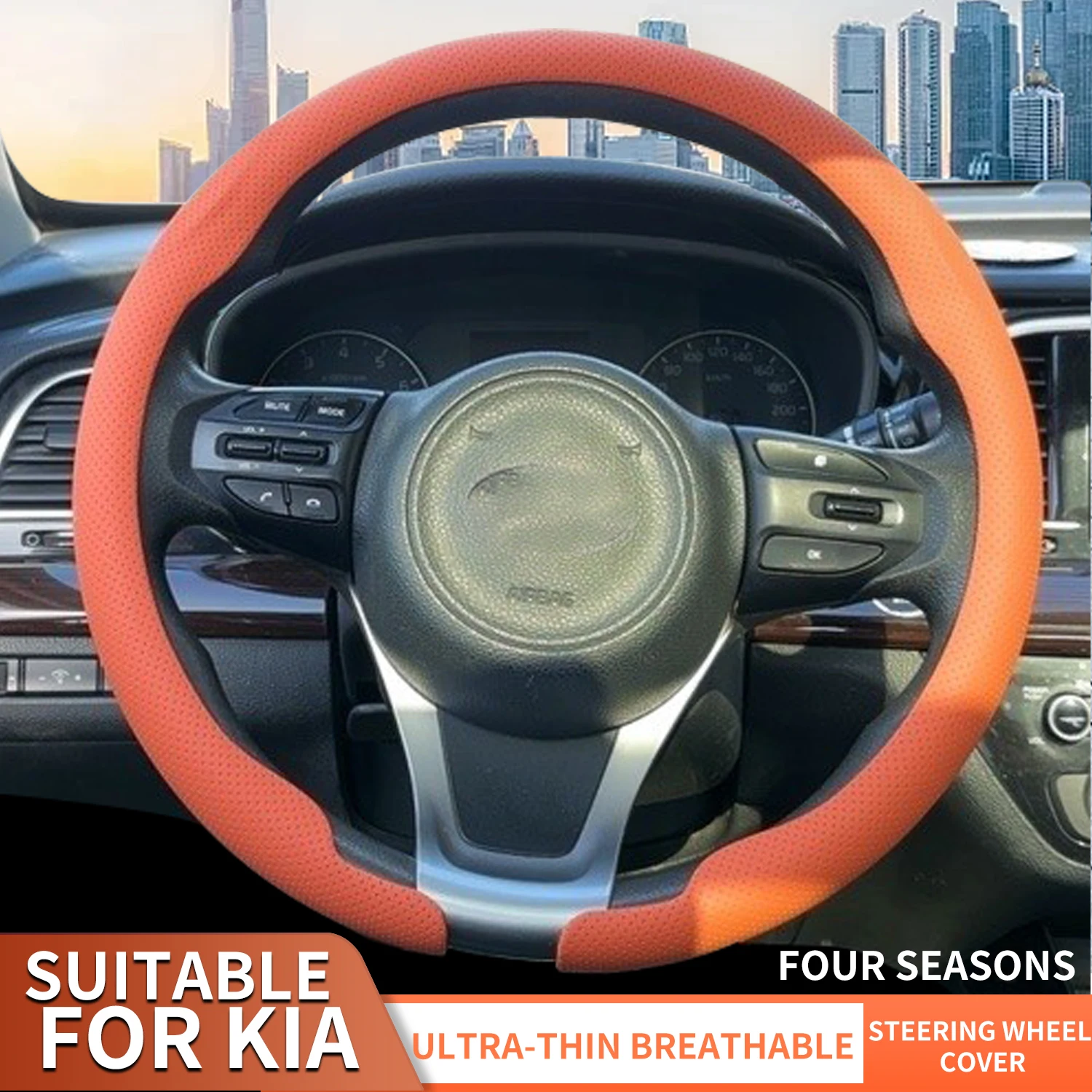 New Suitable For KIA Rio  Forte / Cerato K4 K5 Forte Pegas Stonic Sportage Breathable Ultra-Thin Luxury Car Steering Wheel Cover