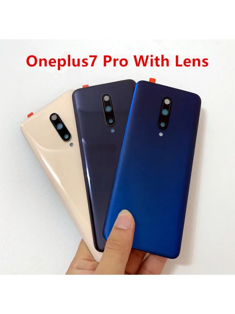Obudowa Oneplus 7 Pro do Oneplus 7 Pro One Plus 6.67 cali, szklana klapka baterii, naprawa, wymiana, tylna obudowa telefonu + soczewka aparatu — zdjęcie produktu 7