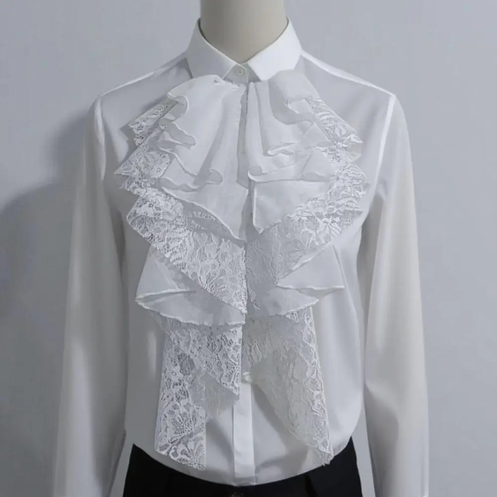 

Sweet Detachable Layered Lace False Collar Elegant Retro Decorative Lace Neckline DIY Adjustable Ruffled Design Collar Gift