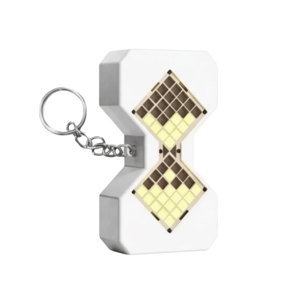 Cyberpunk Style LED Electronic Hourglass Pendant 80s To 400s Technology Sense Digital Sand Timer Key Chain