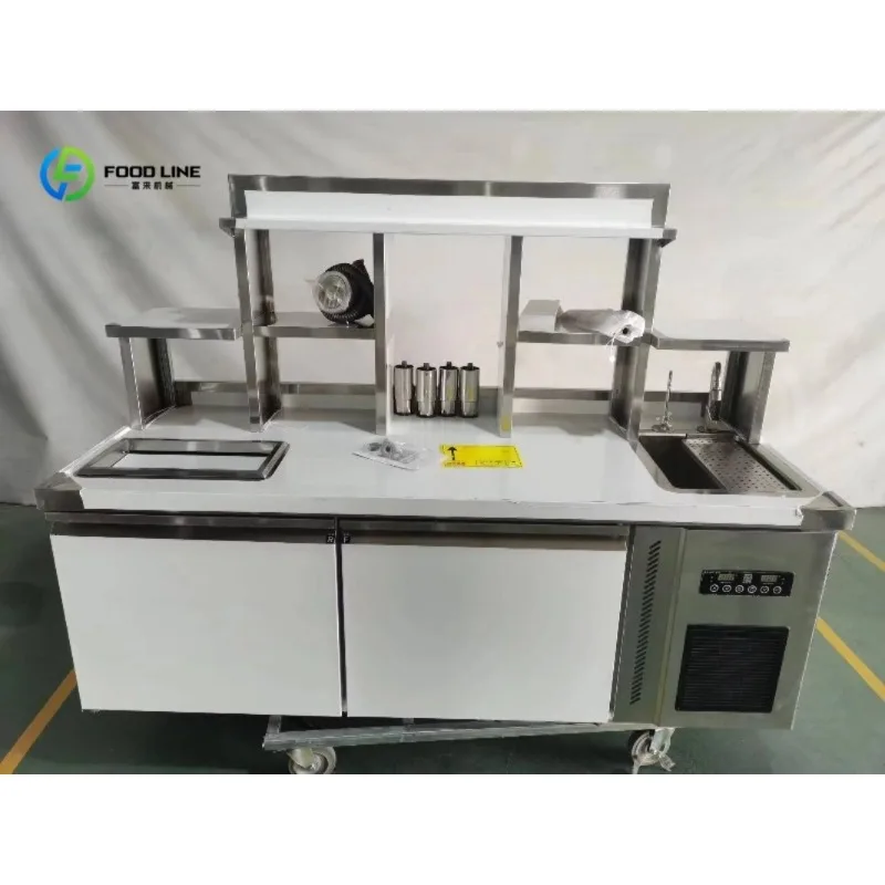 Customized Milk Tea Equipment Bubble Tea Machine Working Station Milk Tea Juice Bar Counter for Sale