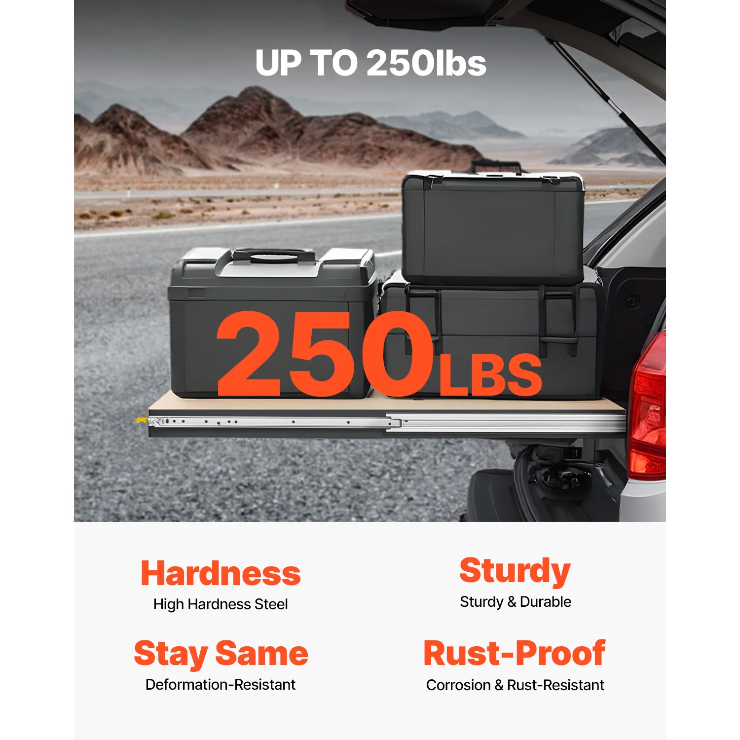 مجموعة VEVOR مكونة من 2 قضبان درج مقاسات تتراوح من 16 إلى 60 في 250 رطلًا حد الوزن وقابلة للقفل ومحمل كروي وحامل جانبي #2