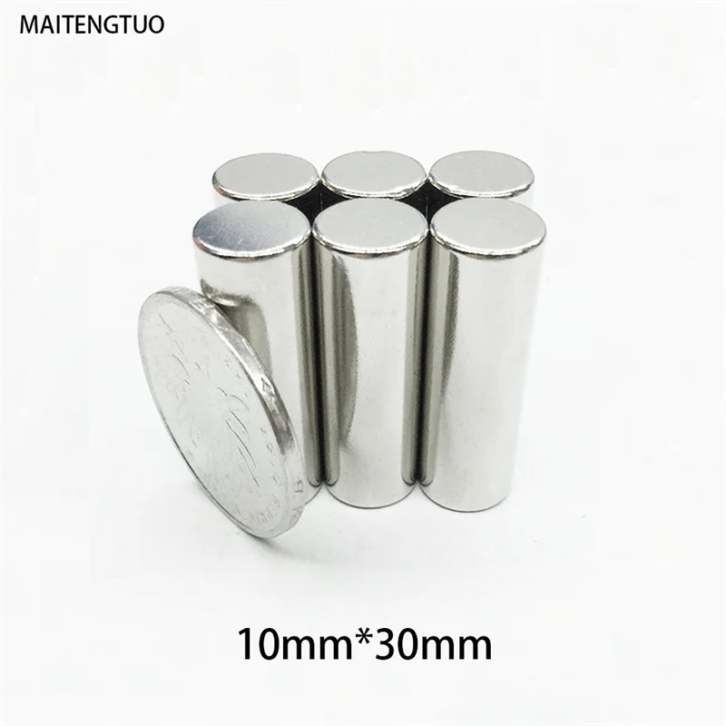 2 ~ 30PCS 10x30mm Ímã De Neodímio 10mm x 30mm ímanes NdFeB Rodada Super Poderosa Forte Magnético Permanente 10*30mm