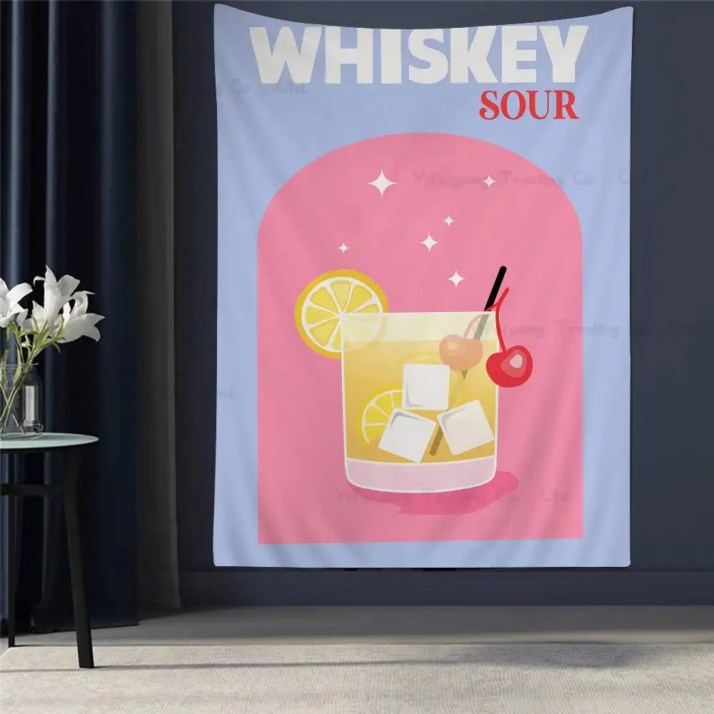 

Colorful Cocktail Drink Frameless Anime Tapestry Wall Hanging Decoration Household Wall Hanging Home Decor