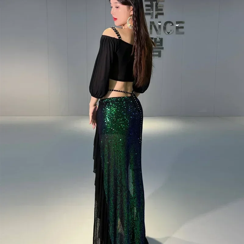 Strój do Tańca Brzucha Damski M L XL Lniany Nylonowy Modalny Guangdong Kostium Taneczny 5039 Najlepszy