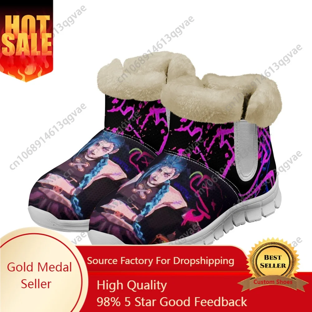 

Hot Anime Game Characters Arcane-Jinx Snow Boots Mens Womens Teenager Shoes Keep Warm High Quality Couple Sports Custom Sneakers