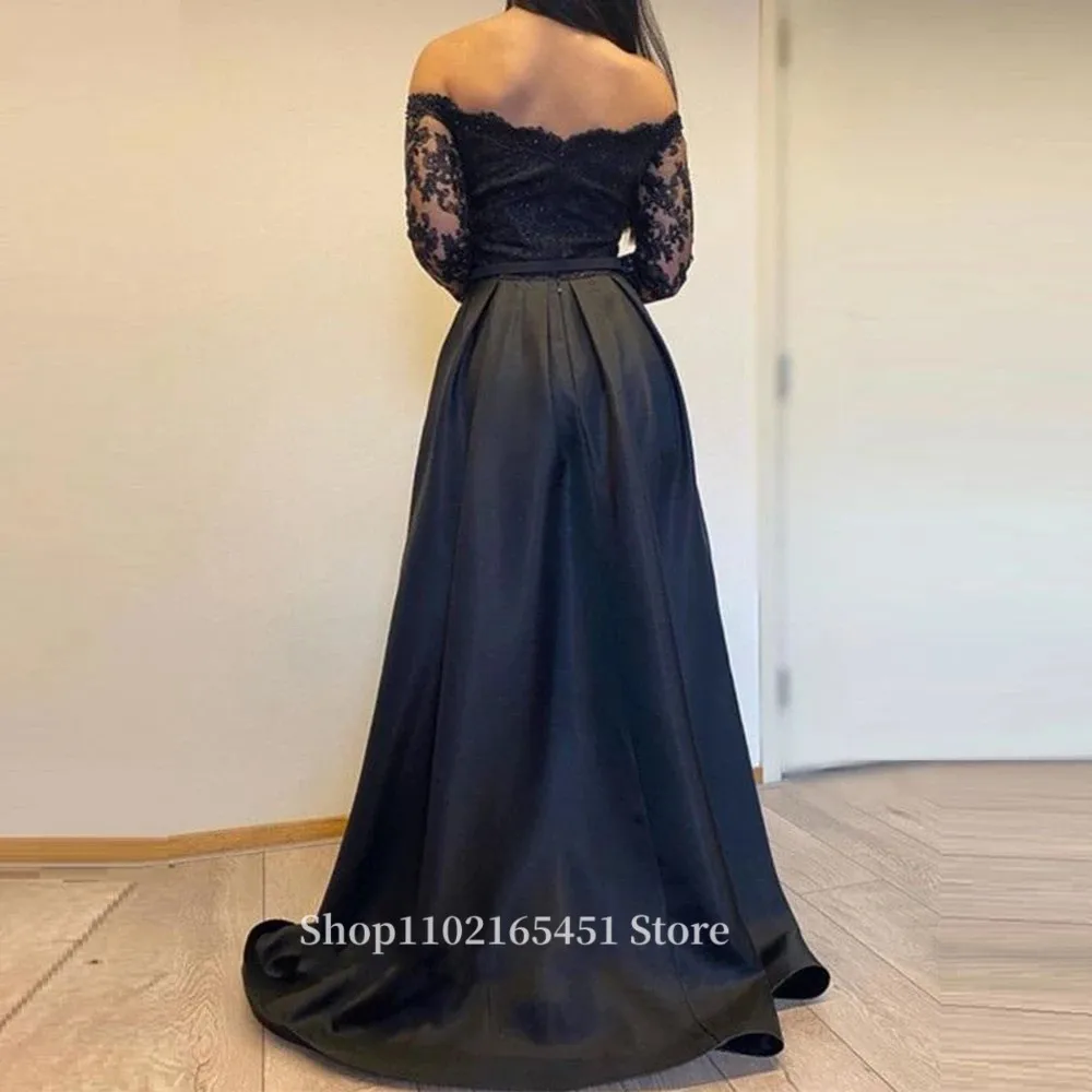 Mother of the Bride Dress for Wedding Party Gowns With Detachable Lace Appliques Off Shoulder Beads Formal Prom Gowns Customized