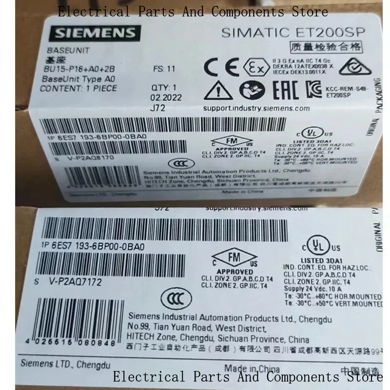 6ES7193-6BP00-0BA0/0DA0 Ximen/Sub PLC Module ET200SP Base Unit