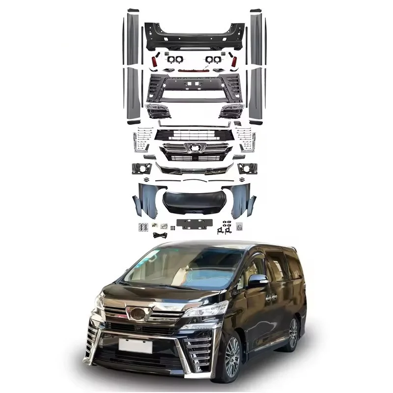 Car Bumper Body Kit Facelift Conversion Headlight   For Toyota Alphard 20 Series 2008-2014  Upgrade To vellfire 30 Model