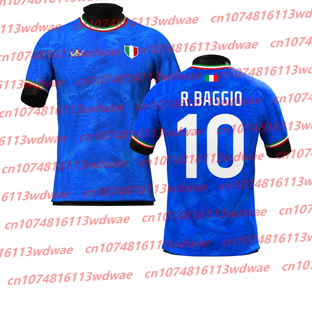 Maglia da Calcio Stile Italiano R.Baggio 10, Asciugatura Rapida, Kit da Allenamento per Esterni, Edizione Speciale, T-shirt per Bambini