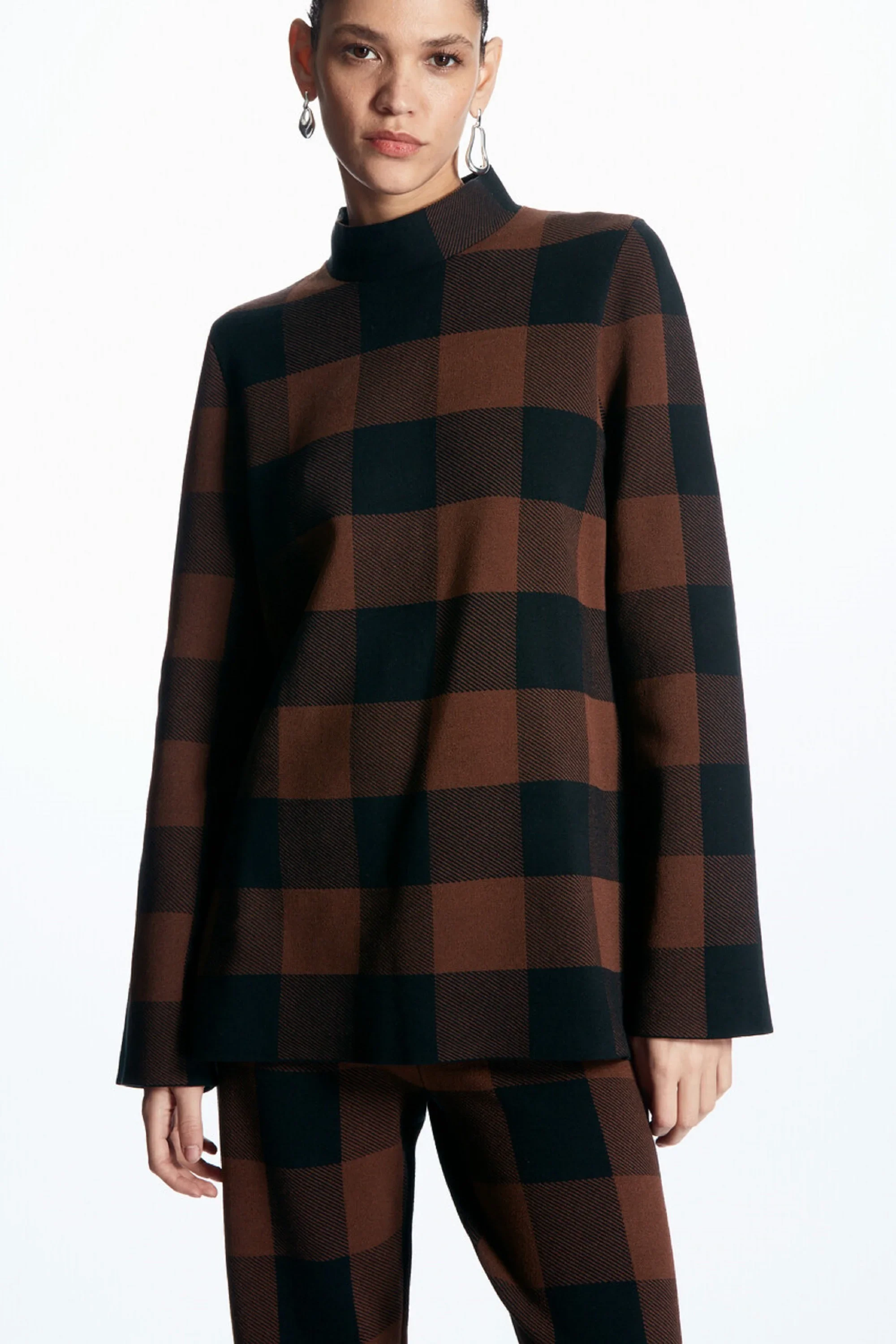 Ethereal 2025 cos spring new style of Vintage style Casual classic plaid commuter knit top