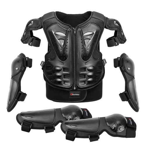 Imagen 2 del producto Armadura de motocicleta para chico, chaleco de protección, chaqueta de armadura corporal para Motocross, armaduras protectoras, rodilleras para montar, armadura completa para Moto para niños