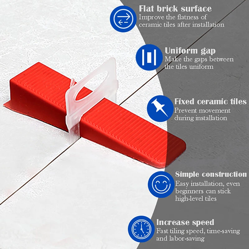 1.5/2mm Ceramic Tile Leveling System Clips Spacers Tile Spacers Laying Clips for Floor Wall Tile Laying Construction Tools