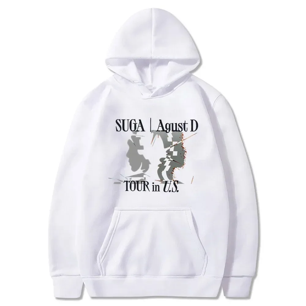 Kpop Suga Agust D Tour Merch Hoodie Long Sleeve Streetwear Men Women Hooded Sweatshirt Fashion Clothes Hooded Sportswear