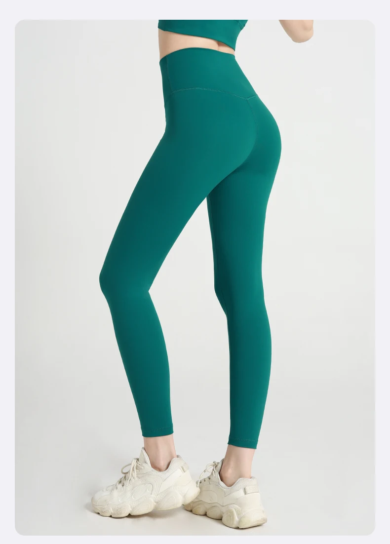 Heißer Verkauf: Damen-Yoga-Leggings mit hoher Taille, ohne unschöne Linien, hüfthebend, atmungsaktiv, für Laufen, Fitness, Outdoor und Freizeit – Detail 1