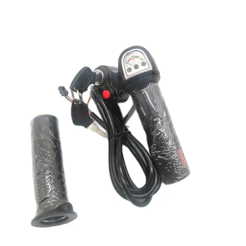AliExpress NONE Wuxing 111DX 36V 48V E bike throttle electric bike gas handle with battery indicator and ignition switch electric scooter parts