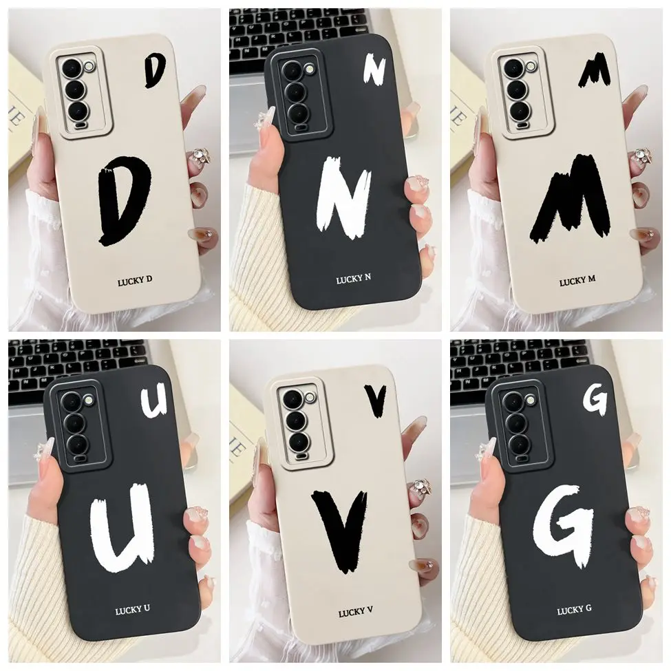 

For Tecno Camon 18 CH6 CH6n 18P CH7 Cover Techno Camon 18T Case Simple Fashion Letters Pattern Design Silicone Shockproof Bumper