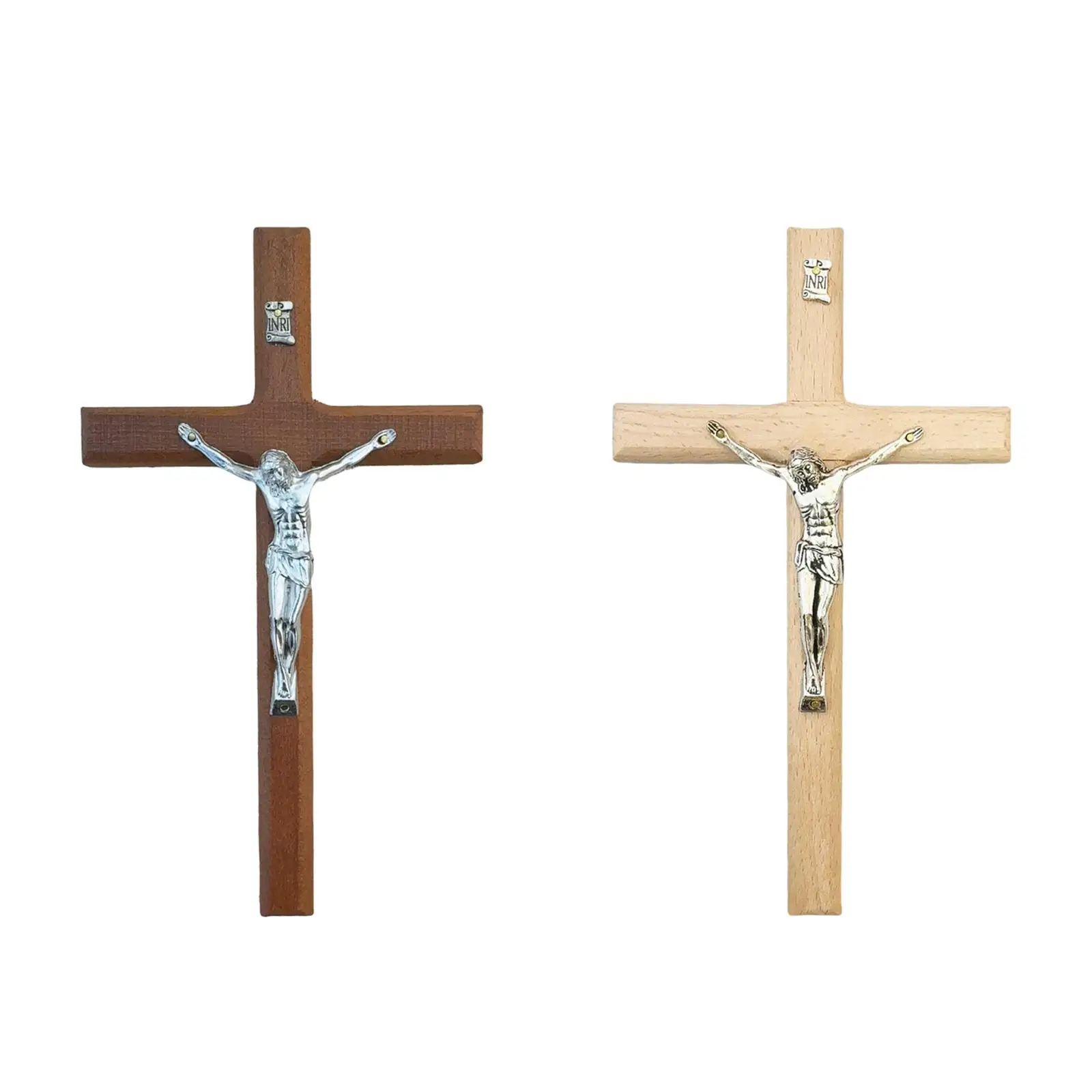 Wall Crucifix Cross Decoration Catholic Christian Wood Cross Wall Decor Jesus Crucifix for Easter Office Entrance Christmas