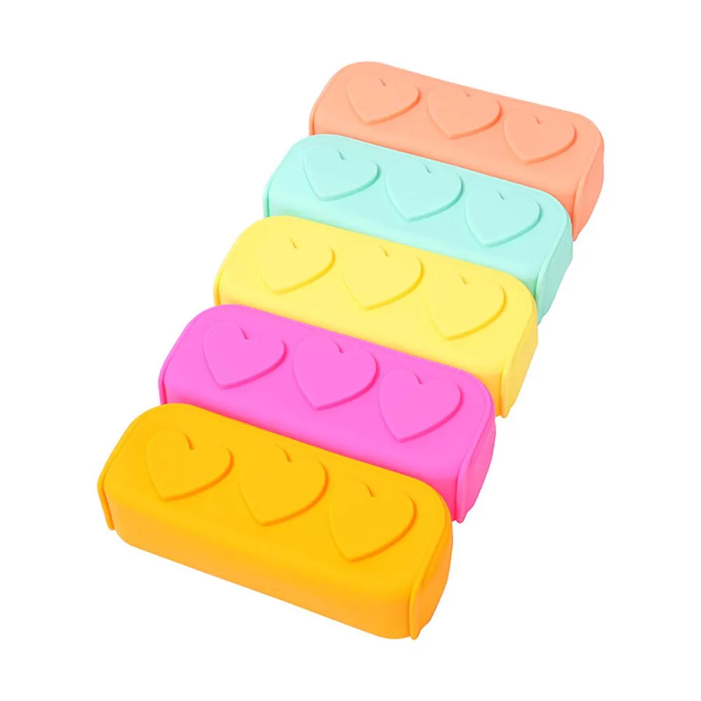 Waterproof Silicone Pencil Case Makeup Brush Holder Large Capacity Soft Pencil Pouch Macaroon Color Silicone Makeup Storage Bag