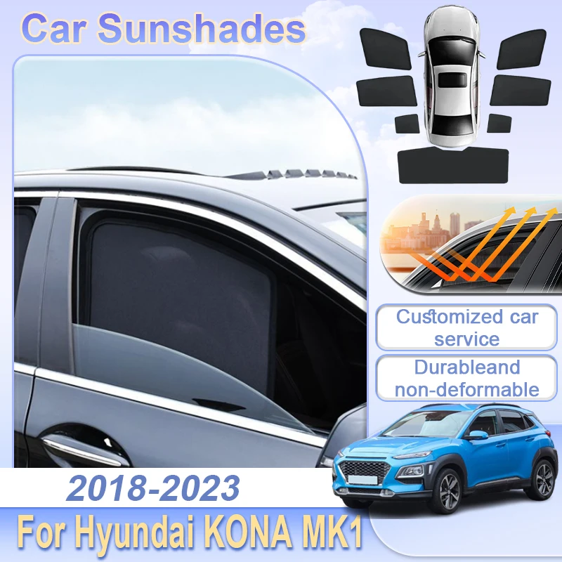 

Visor For Hyundai KONA Encino OS 2018~2023 MK1 Car Mesh Sun Shades Covers Sunscreen Light blocking Curtains Privacy Auto Parts