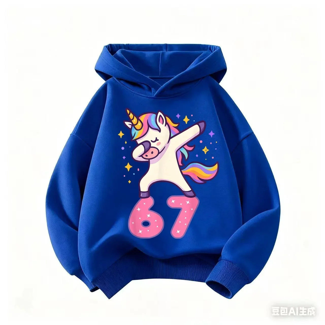 Einhorn-Hoodie für Kinder 67 Regenbogen Niedlicher Kawaii Cartoon Glitzernder Mädchen Lustiger Trendiger Oversized Lässiger Sport-Sweatshirt – Detail 6
