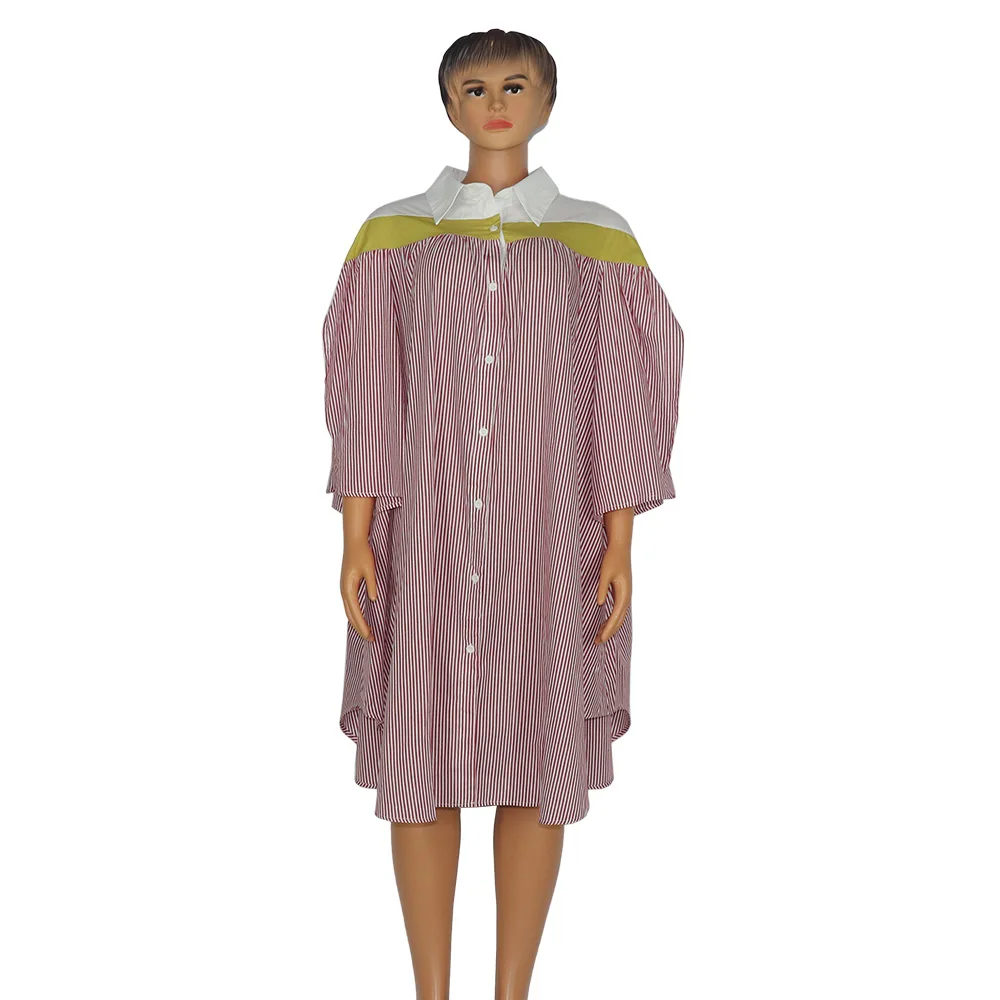 Camicia elegante africana europea e americana stile a righe alla moda e confortevole