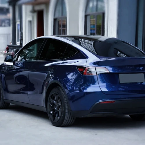 Imagen 2 del producto Pegatina metálica azul tanzanita para coche, película para envolver el coche, pegatina de PET sin burbujas, calcomanías para automóvil, accesorios para Interior Exterior