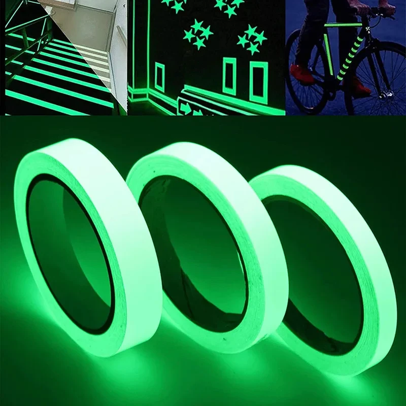 1/2/3Pcs Self-Adhesive Luminous Tape Glow In The Dark Tape Emergency Logo In The Dark Afety Stage Stickers Home Party Supplies