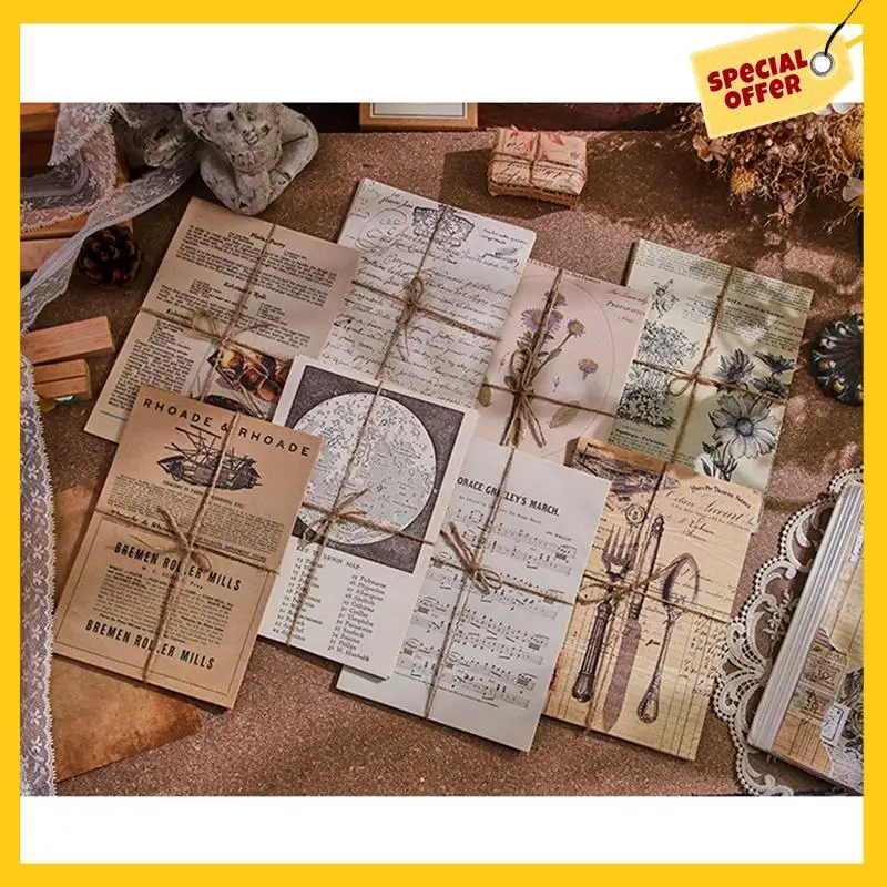 AAAG-Retro Handbook Material Book DIY Base Material Package Retro Inspiration Series Retro Handbook Decorative Backing Paper