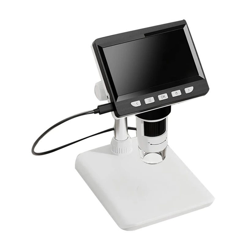 

4.3Inch Digital Microscope For Adults, Magnification With 8 Ajustable LED Fill Lights, USB Microscope For Phone Repair