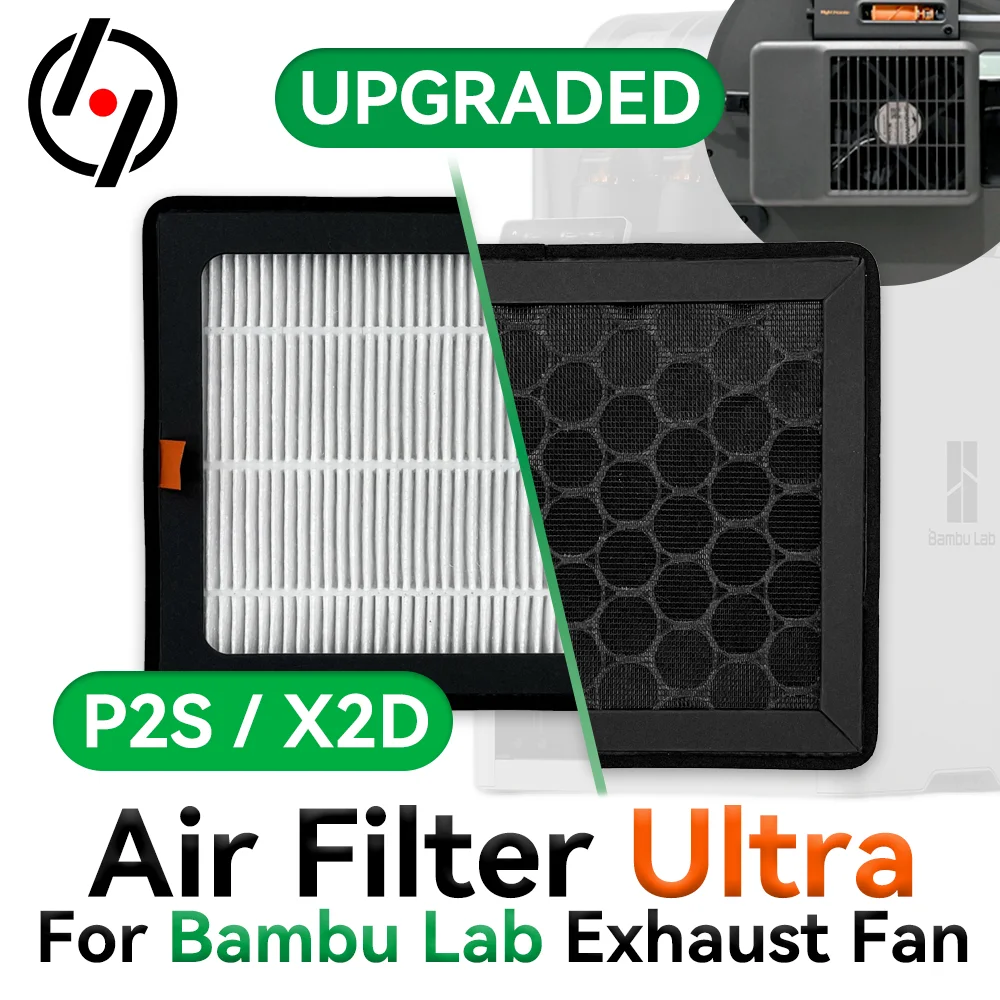 For Bambu Lab HEPA 13 + Activated Carbon Combo Air Filter Ultra for P2S/X2D External Exhaust Fan 3D Printers OEM Replacement