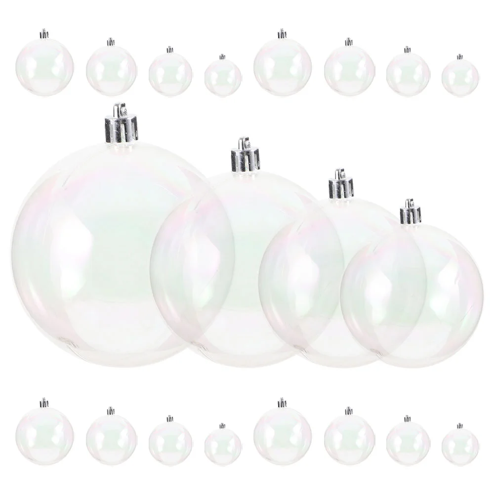 40 PCS Bubble Symphony Ball Christmas Balls Iridescent Pendant Drinks Xmas Ornaments Plastic Craft Clear