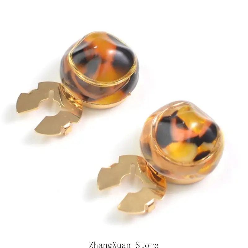Marbled Effect Dress Shirt Cufflinks Cover Alloy Resin Button Clip For Shirt Jackets Dress Business Suit Casual Outfit 3XUF