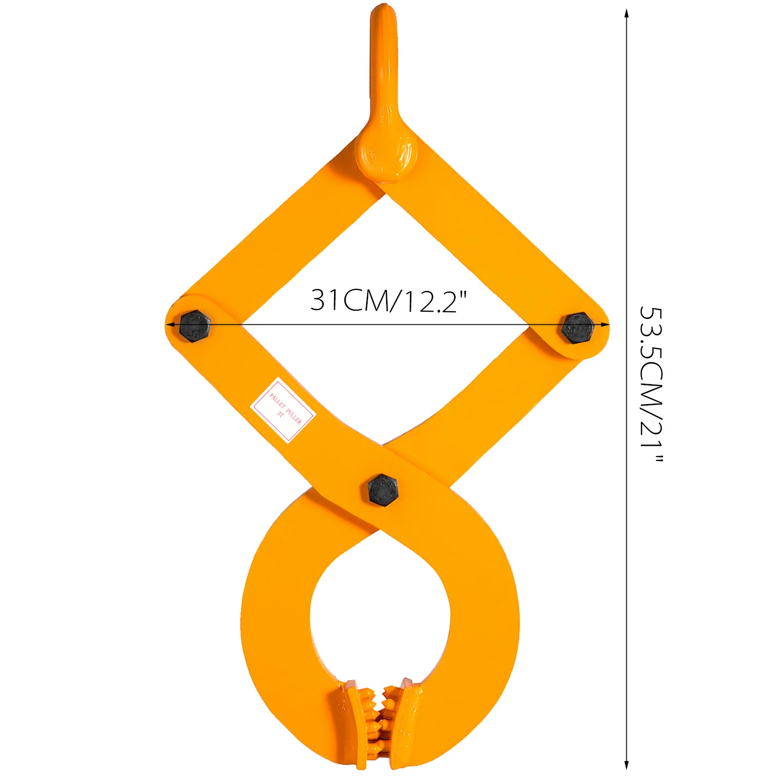 VEVOR 1T / 2T / 3T Pallet Puller Clamp Steel Single/Double Scissor Grabber with 20FT Tow Strap ＆ 8 Inch for Hoisting Wood Planks