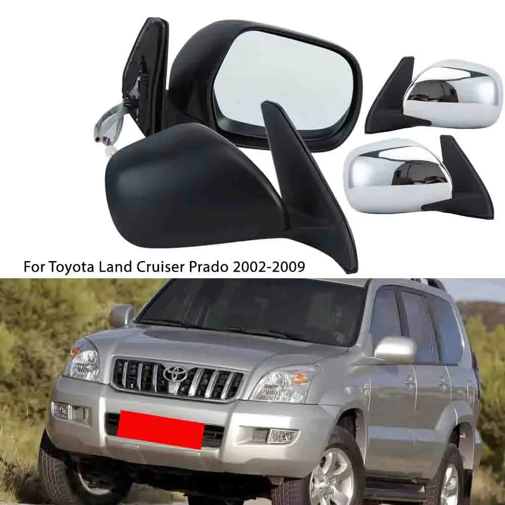 

For Toyota Land Cruiser Prado 2002-2009 LC120 Car Outer Door 5-PINS With Electric Folding Rearview Side Mirror Assy Auto Fold