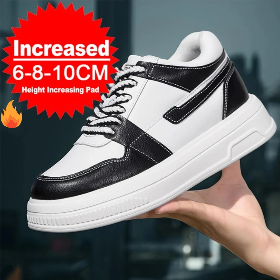 

New Elevator Shoes Men Invisible Inner Height Increased 8/10CM Shoes Casual Lift Shoes Man Sneakers Hidden Heels Heighten Shoes