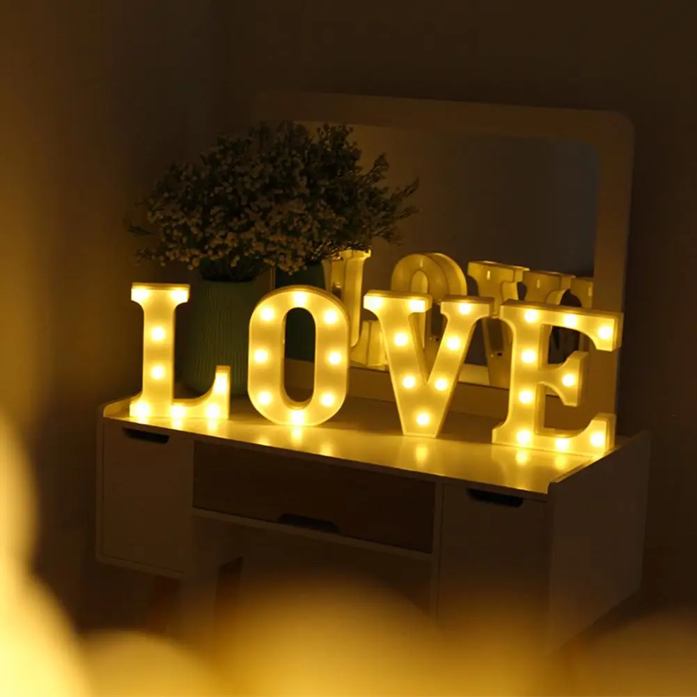 16/21cm diy luzes luminosas levou letra noite luz criativa letras alfabeto número bateria lâmpada romântico decoração do partido