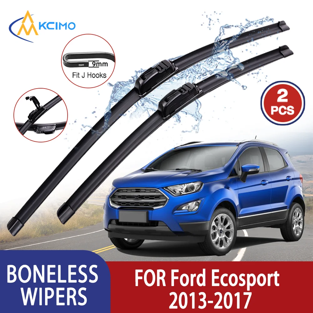 

Kcimo Премиум Высокое качество для Ford Ecosport Oceania 2013-2017 Автомобильный U-образный мягкий резиновый стеклоочиститель без костей - HD тихий прочный 22 "+ 16"